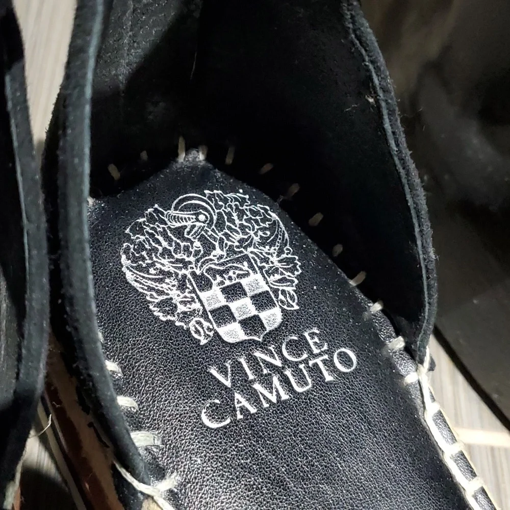 VINCE CAMUTO ZEBRA ANIMAL PRINT ESPADRILLES ANKLE TIE WITH. ZIPPER SIZE 10